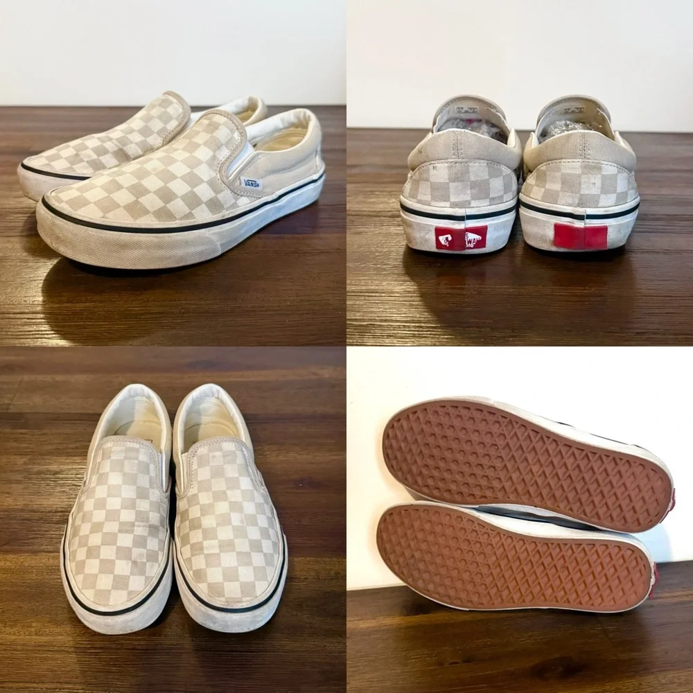 Vans Asher Checkerboard Slip Ons - Size 7 (8.5W) RARE Deal Max Jordan Skating - Picture 3 of 4